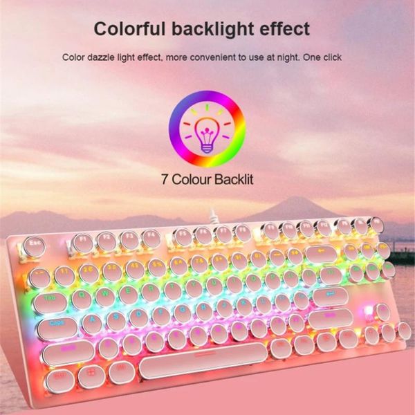 keyboards wired punk mechanical keyboard round key cap 87 keys blue axis gaming competitive office notebook
keyboards wired punk mechanical keyboard round key cap 87 keys blue axis gaming competitive office notebook