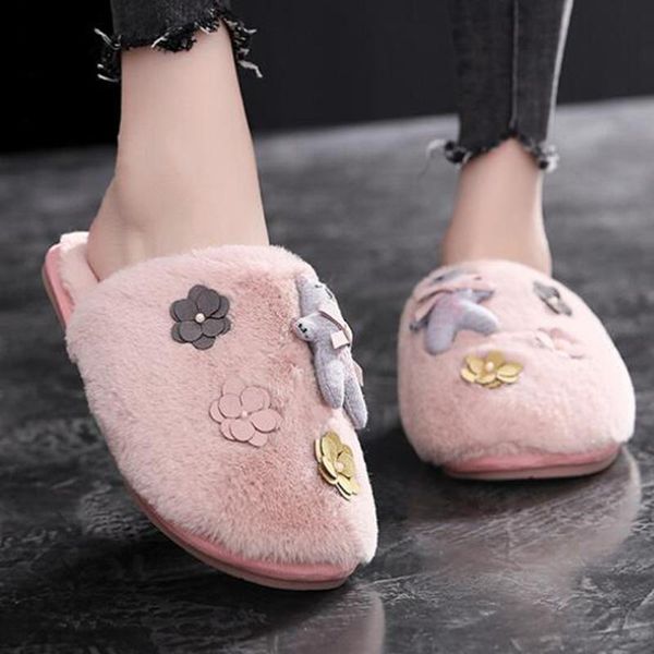 slippers bear cartoon plush baotou half slipper women warm slip on lady home slipppers flat comfortable shoes sy182, Black
slippers bear cartoon plush baotou half slipper women warm slip on lady home slipppers flat comfortable shoes sy182, Black