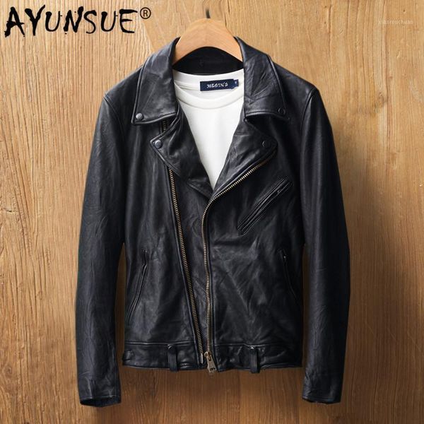 men's leather & faux ayunsue genuine jacket men luxury sheepskin coat spring autumn real motorcycle vintage slim fit mg8-k8896, Black
men's leather & faux ayunsue genuine jacket men luxury sheepskin coat spring autumn real motorcycle vintage slim fit mg8-k8896, Black