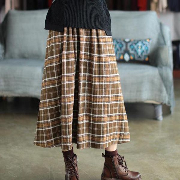 skirts fairynatural loose vintage plaid pockets female half 2021 autumn winter ladies simple skirt elastic waist, Black
skirts fairynatural loose vintage plaid pockets female half 2021 autumn winter ladies simple skirt elastic waist, Black