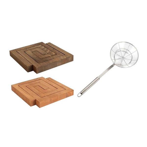 mats & pads 2pcs wooden trivet set,placemat coasters with mesh strainer stainless steel fine food kitchen colander
mats & pads 2pcs wooden trivet set,placemat coasters with mesh strainer stainless steel fine food kitchen colander