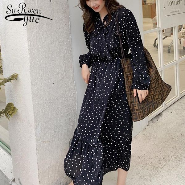 robe femme 2021 spring long sleeve polka dot chiffon dress sweet printed a- line pleated maxi base 8703 50 casual dresses, Black;gray
robe femme 2021 spring long sleeve polka dot chiffon dress sweet printed a- line pleated maxi base 8703 50 casual dresses, Black;gray