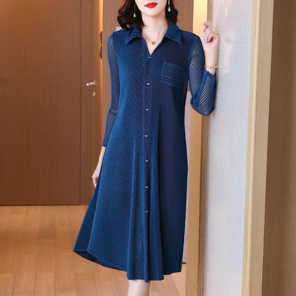 casual dresses long sleeve dress plus size for women 45-75kg 2021 autumn turndown collar beading fashion loose stretch miyake pleated, Black;gray
casual dresses long sleeve dress plus size for women 45-75kg 2021 autumn turndown collar beading fashion loose stretch miyake pleated, Black;gray