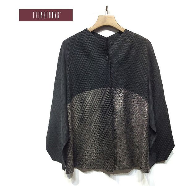 s miiyake fashion fold long printing single jacket stock, Black;brown
s miiyake fashion fold long printing single jacket stock, Black;brown