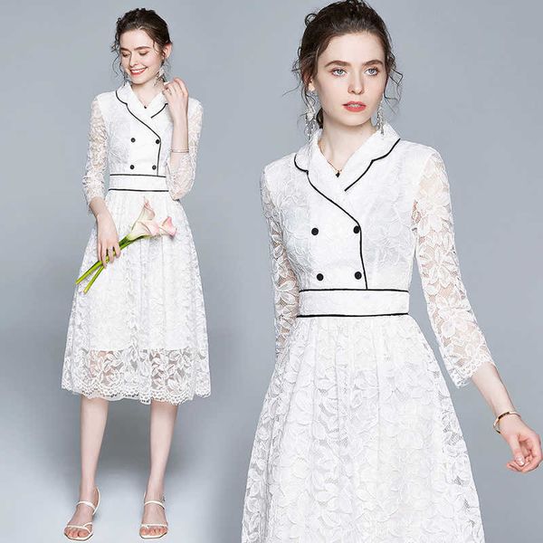 fashion turn-down collar party dress women solid three quarter sleeve spring summer lace casual vestidos robe 210529, Black;gray
fashion turn-down collar party dress women solid three quarter sleeve spring summer lace casual vestidos robe 210529, Black;gray