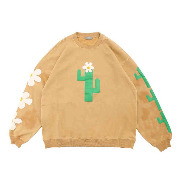 men's t-shirts autumn and winter chaopai high street used cactus print loose round neck sweater for men women 3n6k, White;black
men's t-shirts autumn and winter chaopai high street used cactus print loose round neck sweater for men women 3n6k, White;black