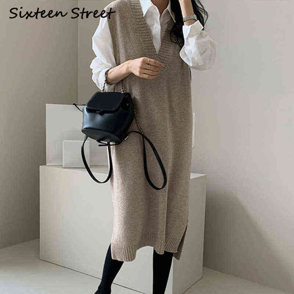 2021 new autumn sleeveless long knitted dresses v-neck warm soft wool sweater female fall winter knitwear women clothing gray g1214, Black;gray
2021 new autumn sleeveless long knitted dresses v-neck warm soft wool sweater female fall winter knitwear women clothing gray g1214, Black;gray