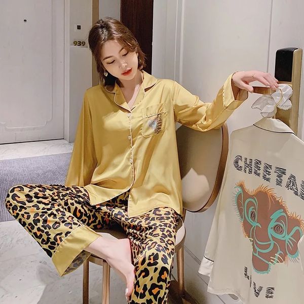 women's sleepwear womens silk satin pajamas pyjamas set loungewear spring summer ladies pijamas leopard fashion loose night suit 2, Black;red
women's sleepwear womens silk satin pajamas pyjamas set loungewear spring summer ladies pijamas leopard fashion loose night suit 2, Black;red