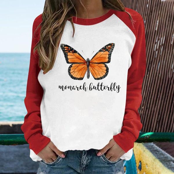 women's t-shirt 35# fashion woman tshirts butterfly printing loose casual t shirt women long sleeve raglan mujer camisetas, White
women's t-shirt 35# fashion woman tshirts butterfly printing loose casual t shirt women long sleeve raglan mujer camisetas, White