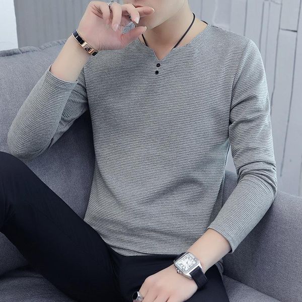 men's long sleeve t-shirt spring and autumn cotton sweater korean fashion slim clothes brand bottom pants, Black
men's long sleeve t-shirt spring and autumn cotton sweater korean fashion slim clothes brand bottom pants, Black