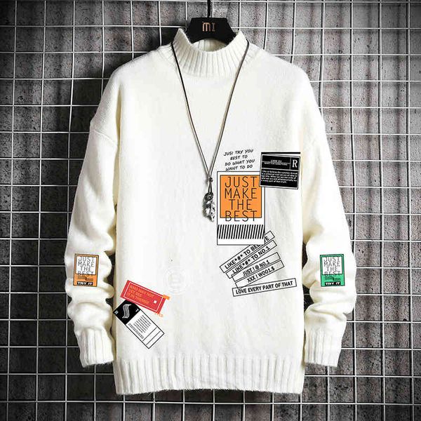 men's sweaters loose cashmere sweater, thick and warm large christmas harajuku fashion, high collar, novelty in winter 2021, White;black
men's sweaters loose cashmere sweater, thick and warm large christmas harajuku fashion, high collar, novelty in winter 2021, White;black