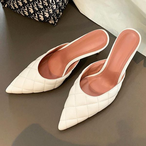 slippers pointed toe thin heel mules shoes women fashion leather slipper female party dress high heels, Black
slippers pointed toe thin heel mules shoes women fashion leather slipper female party dress high heels, Black