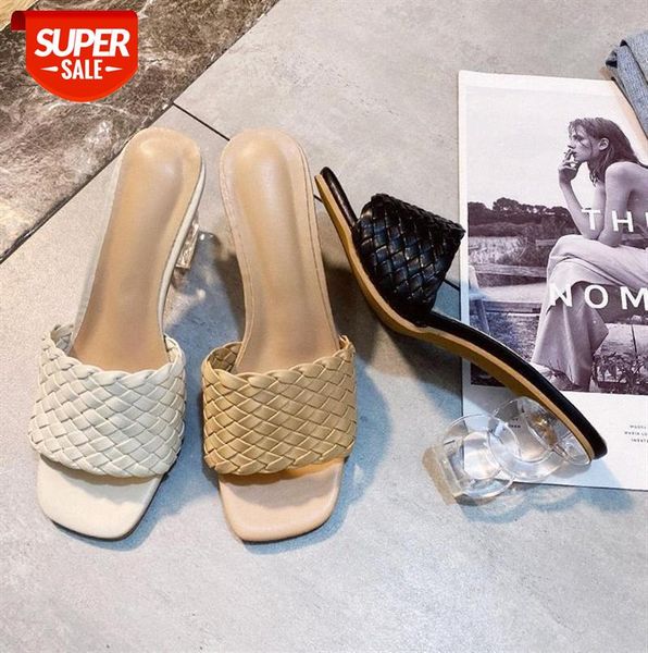 high-heeled sandals and slippers women pu braided outer wear fashionable one-line ladies #bx9k, Black
high-heeled sandals and slippers women pu braided outer wear fashionable one-line ladies #bx9k, Black