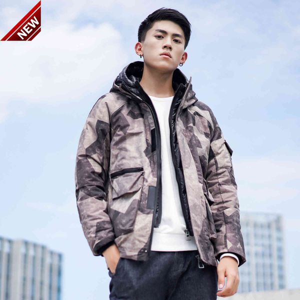 winter male camouflage printed casual down jacket gray duck youth stand collar hooded, Black
winter male camouflage printed casual down jacket gray duck youth stand collar hooded, Black