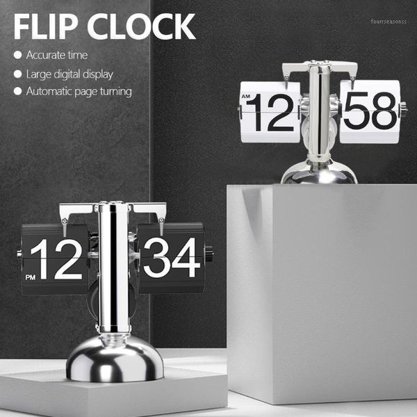 desk & table clocks creative flip small scale clock retro over stainless steel internal gear operated quartz home decor1
desk & table clocks creative flip small scale clock retro over stainless steel internal gear operated quartz home decor1