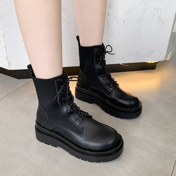 2021 patchwork ankle boots casual lace up platform shoes woman thick bottom botas mujer 1, Black
2021 patchwork ankle boots casual lace up platform shoes woman thick bottom botas mujer 1, Black