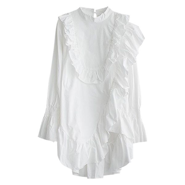 women's blouses & shirts perhaps u black white stand collar flare long sleeve asymmetrical ruffle loose solid shirt autumn b0677
women's blouses & shirts perhaps u black white stand collar flare long sleeve asymmetrical ruffle loose solid shirt autumn b0677