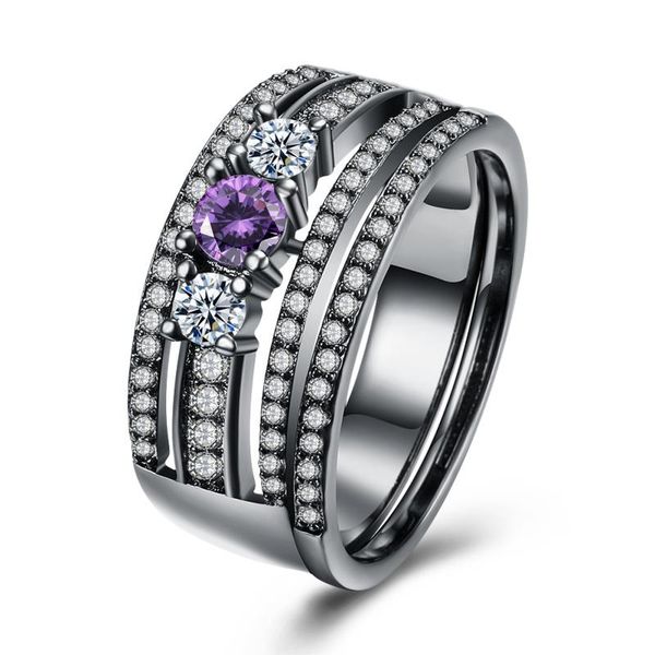 cluster rings vintage purple and white cubic zirconia ring for women black gun plated size 5 6 7 8 9 r2124, Golden;silver
cluster rings vintage purple and white cubic zirconia ring for women black gun plated size 5 6 7 8 9 r2124, Golden;silver