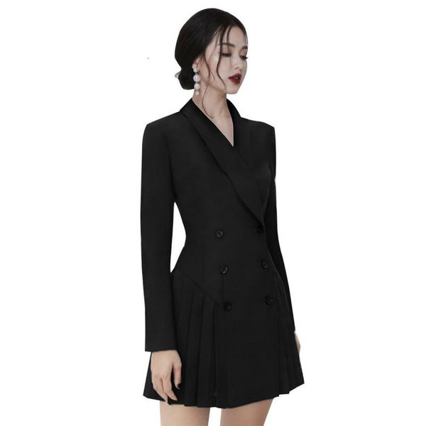 casual dresses autumn vintage suit collar black blazer dress women double-breasted long sleeve elegant party work pleated vestidos, Black;gray
casual dresses autumn vintage suit collar black blazer dress women double-breasted long sleeve elegant party work pleated vestidos, Black;gray
