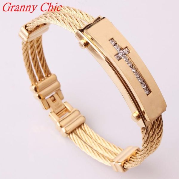 granny chic wire cable chain men's bracelets bangles gold color stainless steel jewelry cz crystal cross design fashion gift link,, Black
granny chic wire cable chain men's bracelets bangles gold color stainless steel jewelry cz crystal cross design fashion gift link,, Black