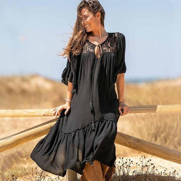 swimwear cover up women plus size ladies kaftan trendy bikini beach dresses coverup bathing suit pareo black lace splicing women's, White;black
swimwear cover up women plus size ladies kaftan trendy bikini beach dresses coverup bathing suit pareo black lace splicing women's, White;black