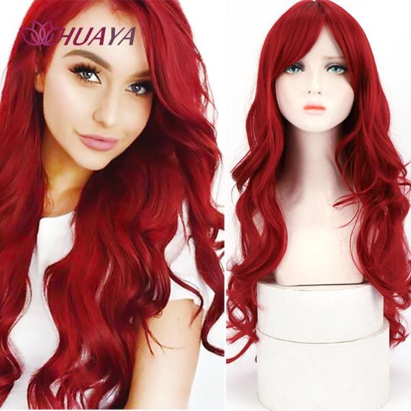 synthetic wigs huaya long deep wavy wine red wig with bangs hair lolita cosplay for women heat resistant party false, Black
synthetic wigs huaya long deep wavy wine red wig with bangs hair lolita cosplay for women heat resistant party false, Black