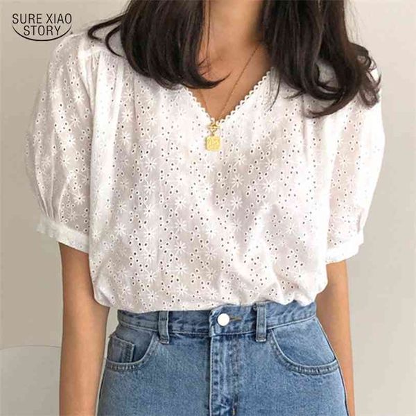 summer pullover white blouse ladies short sleeve hollow out women office lady v neck floral shirt chic 210421
summer pullover white blouse ladies short sleeve hollow out women office lady v neck floral shirt chic 210421
