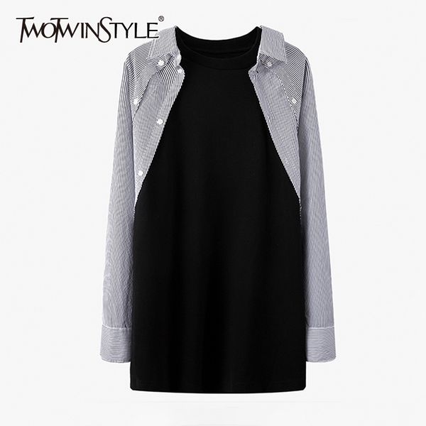 casual loose patchwork striped shirts for women o neck long sleeve straight blouses female spring fashion 210524, White
casual loose patchwork striped shirts for women o neck long sleeve straight blouses female spring fashion 210524, White