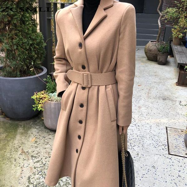 women's wool & blends zcsmll korean windbreaker chic autumn and winter turn-down collar single-breasted pleated waist knee-length woole, Black
women's wool & blends zcsmll korean windbreaker chic autumn and winter turn-down collar single-breasted pleated waist knee-length woole, Black
