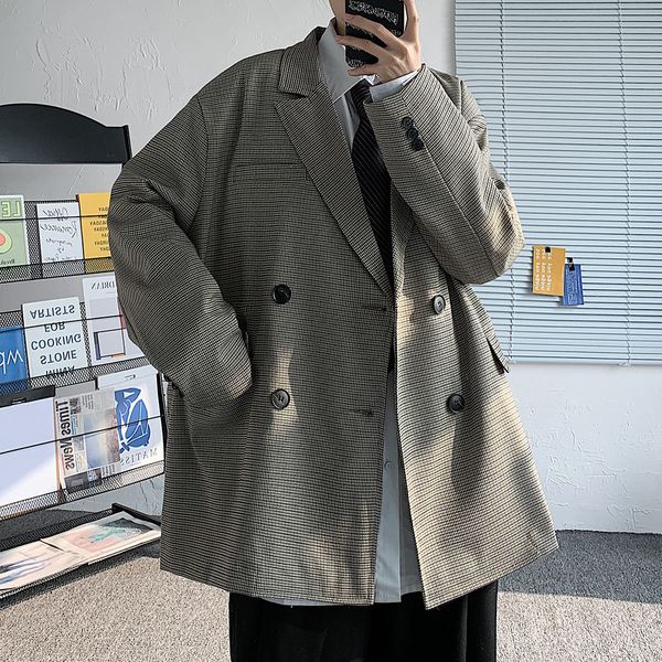 men's plaid jackets casual suit woman fashion classic coat vintage korean streetwear, Black;brown
men's plaid jackets casual suit woman fashion classic coat vintage korean streetwear, Black;brown