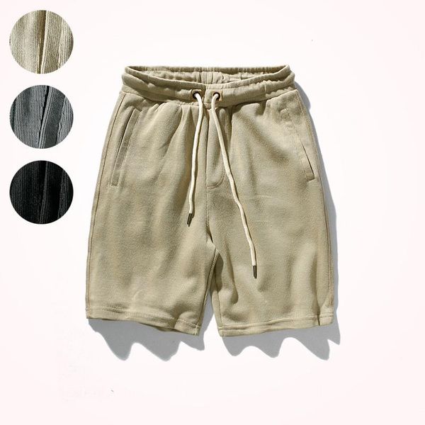 men's shorts summer japanese retro heavyweight thick material knitted solid color pure cotton sports casual 5-point trousers, White;black
men's shorts summer japanese retro heavyweight thick material knitted solid color pure cotton sports casual 5-point trousers, White;black