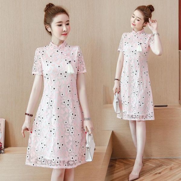 big plus size -4xl vintage chinese pink lace qipao casual party women a-line dress short sleeve summer cheongsam dresses ethnic clothing, Red
big plus size -4xl vintage chinese pink lace qipao casual party women a-line dress short sleeve summer cheongsam dresses ethnic clothing, Red