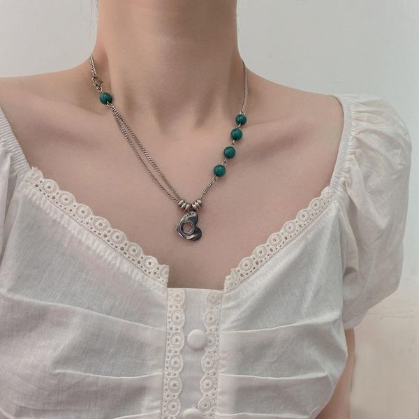 chains splicing necklaces women hollow out necklace woman fashion green natural stone clavicle chain party silver color kpop collares
chains splicing necklaces women hollow out necklace woman fashion green natural stone clavicle chain party silver color kpop collares