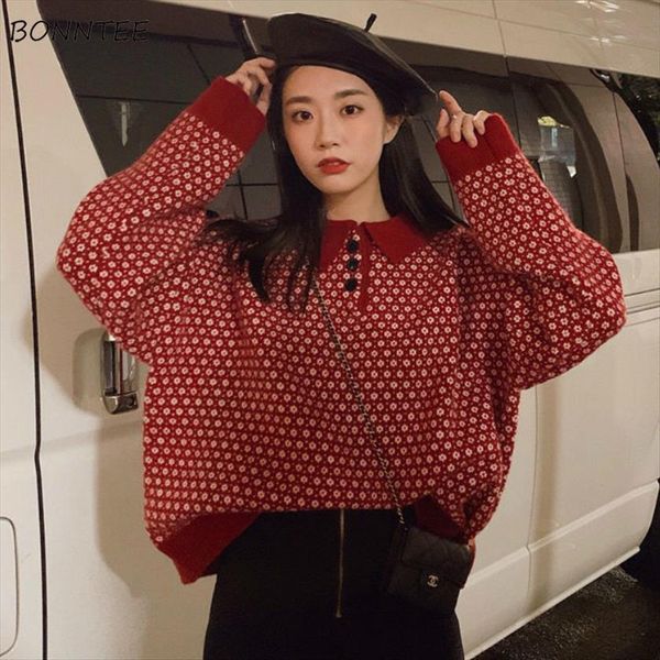pullovers womens loose harajuku elegant women sweaters turn down collar floral pattern knitted buttons ladies streetwear fashion femme, White;black
pullovers womens loose harajuku elegant women sweaters turn down collar floral pattern knitted buttons ladies streetwear fashion femme, White;black