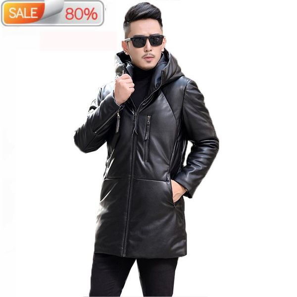 men's leather & faux jacket winter duck down coat male warm long second layer of sheepskin hood jaqueta de couro hn1716 lx2361, Black
men's leather & faux jacket winter duck down coat male warm long second layer of sheepskin hood jaqueta de couro hn1716 lx2361, Black