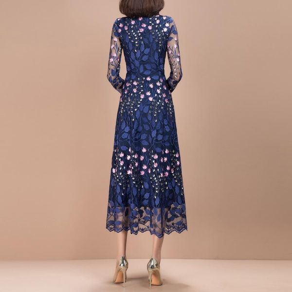 casual dresses spring high 2021 quality luxury long floral embroidery lace dress for women, Black;gray
casual dresses spring high 2021 quality luxury long floral embroidery lace dress for women, Black;gray