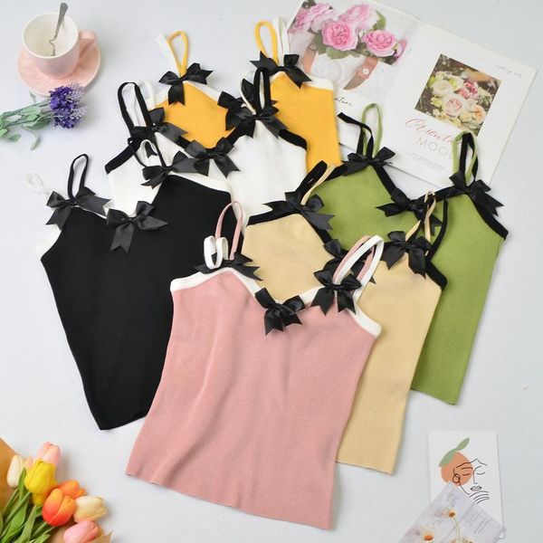 women's tanks & camis abrini women 2021 summer bow crop solid knitted tank female slim fit v-neck streetwear cute style, White
women's tanks & camis abrini women 2021 summer bow crop solid knitted tank female slim fit v-neck streetwear cute style, White