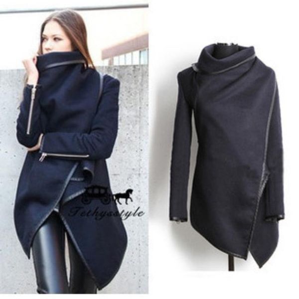 women's wool & blends long coat women winter boho slim overcoat irregular cut trench overcoats outfit streetwear kurtki bo, Black
women's wool & blends long coat women winter boho slim overcoat irregular cut trench overcoats outfit streetwear kurtki bo, Black