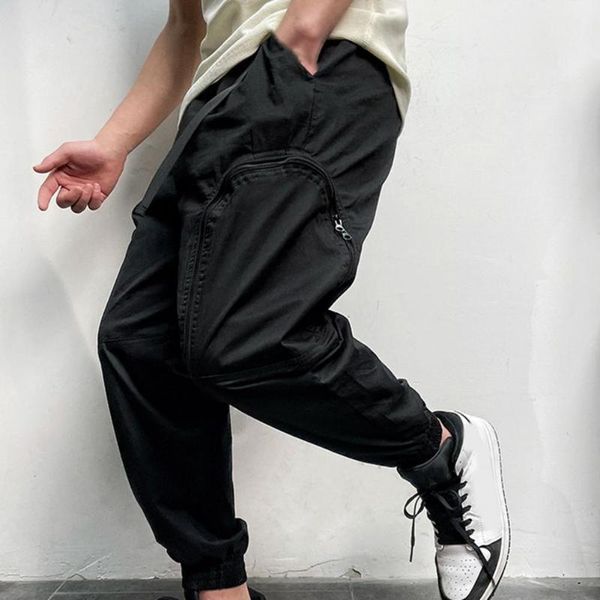 men's pants clothes stylish elastic waist cargo comfy pockets for sports, Black
men's pants clothes stylish elastic waist cargo comfy pockets for sports, Black