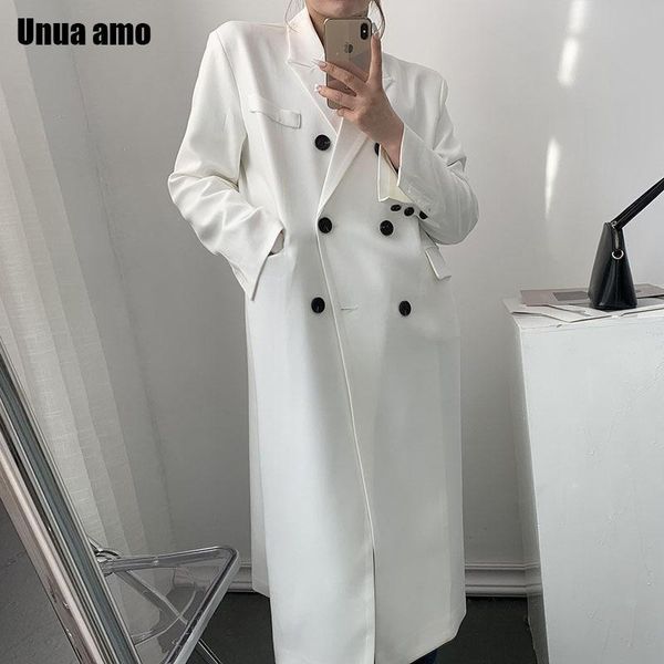 women's suits & blazers unua amo uk style classic double breasted long blazer women office ladies coat female loose casual suit jackets, White;black
women's suits & blazers unua amo uk style classic double breasted long blazer women office ladies coat female loose casual suit jackets, White;black