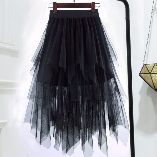 fashionable short irregular skirt gauze with half body mesh a-line showing thin autumn and winter high waist mid length chic korean style, Black
fashionable short irregular skirt gauze with half body mesh a-line showing thin autumn and winter high waist mid length chic korean style, Black