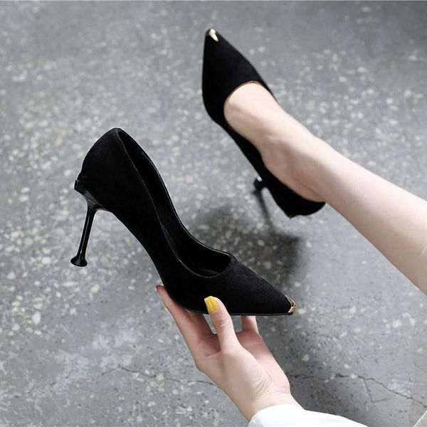 dress shoes pumps women high heels pointed-toe thin solid color flock shallow mouth fashion, Black
dress shoes pumps women high heels pointed-toe thin solid color flock shallow mouth fashion, Black