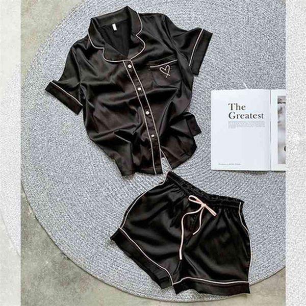 silk pajamas for women home suit heart embroidered pyjamas pj set satin nightwear sleepwear pijama verano mujer 210330, Black;red
silk pajamas for women home suit heart embroidered pyjamas pj set satin nightwear sleepwear pijama verano mujer 210330, Black;red