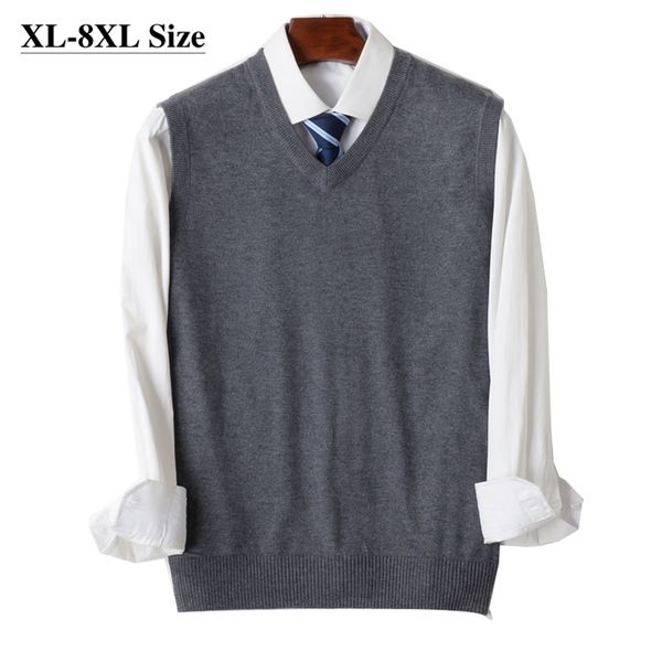 8xl 7xl 6xl knit vest men's loose v-neck sleeveless sweater solid color business casual autumn winter pullover all-match clothes 211221, White;black
8xl 7xl 6xl knit vest men's loose v-neck sleeveless sweater solid color business casual autumn winter pullover all-match clothes 211221, White;black