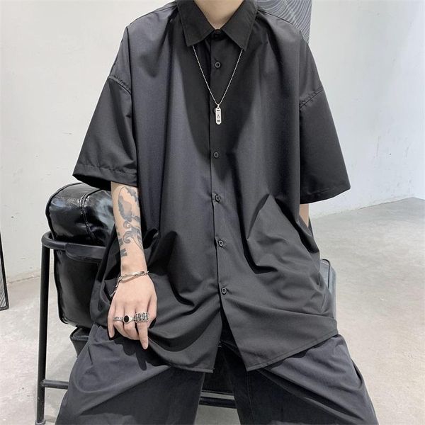 loose fit solid short sleeve shirts for mens summer fashion chemise homme manche court oversized streetwear mannen men's casual, White;black
loose fit solid short sleeve shirts for mens summer fashion chemise homme manche court oversized streetwear mannen men's casual, White;black