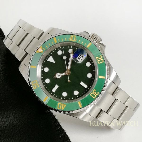 wristwatches 2021 men's mechanical watch stainless steel sapphire glass automatic movement green dial ceramic bezel inlay, Slivery;brown 
wristwatches 2021 men's mechanical watch stainless steel sapphire glass automatic movement green dial ceramic bezel inlay, Slivery;brown