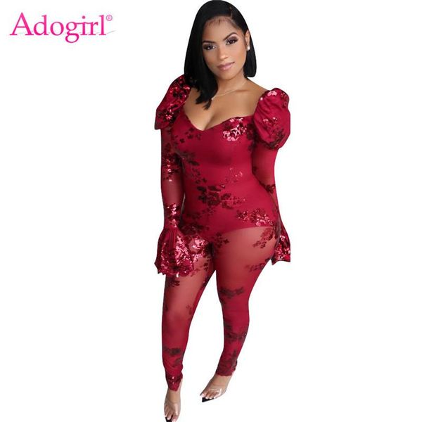 women's jumpsuits & rompers adogirl floral sequins sheer mesh women jumpsuit deep v neck puff flare long sleeve backless night club rom, Black;white
women's jumpsuits & rompers adogirl floral sequins sheer mesh women jumpsuit deep v neck puff flare long sleeve backless night club rom, Black;white
