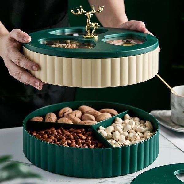 dishes & plates nordic style luxury plastic snack serving tray with transparent cover household dry fruit nuts storage box elk handle
dishes & plates nordic style luxury plastic snack serving tray with transparent cover household dry fruit nuts storage box elk handle