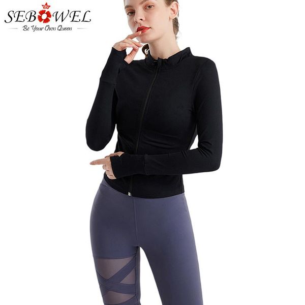 yoga outfits sebowel black white sports coat women's tight elastic zipper running long sleeves camiseta deporte mujer haut femme xl, White;red
yoga outfits sebowel black white sports coat women's tight elastic zipper running long sleeves camiseta deporte mujer haut femme xl, White;red