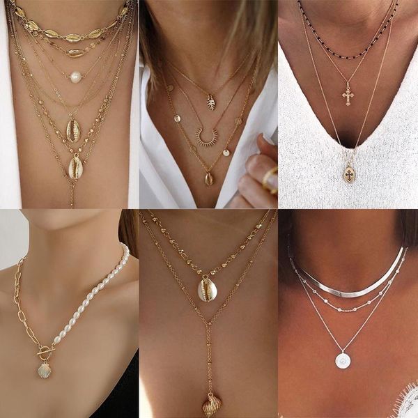 pendant necklaces boho kpop clavicle choker necklace multi-layer chains for women fashion summer beach party jewelry girl gifts, Silver
pendant necklaces boho kpop clavicle choker necklace multi-layer chains for women fashion summer beach party jewelry girl gifts, Silver